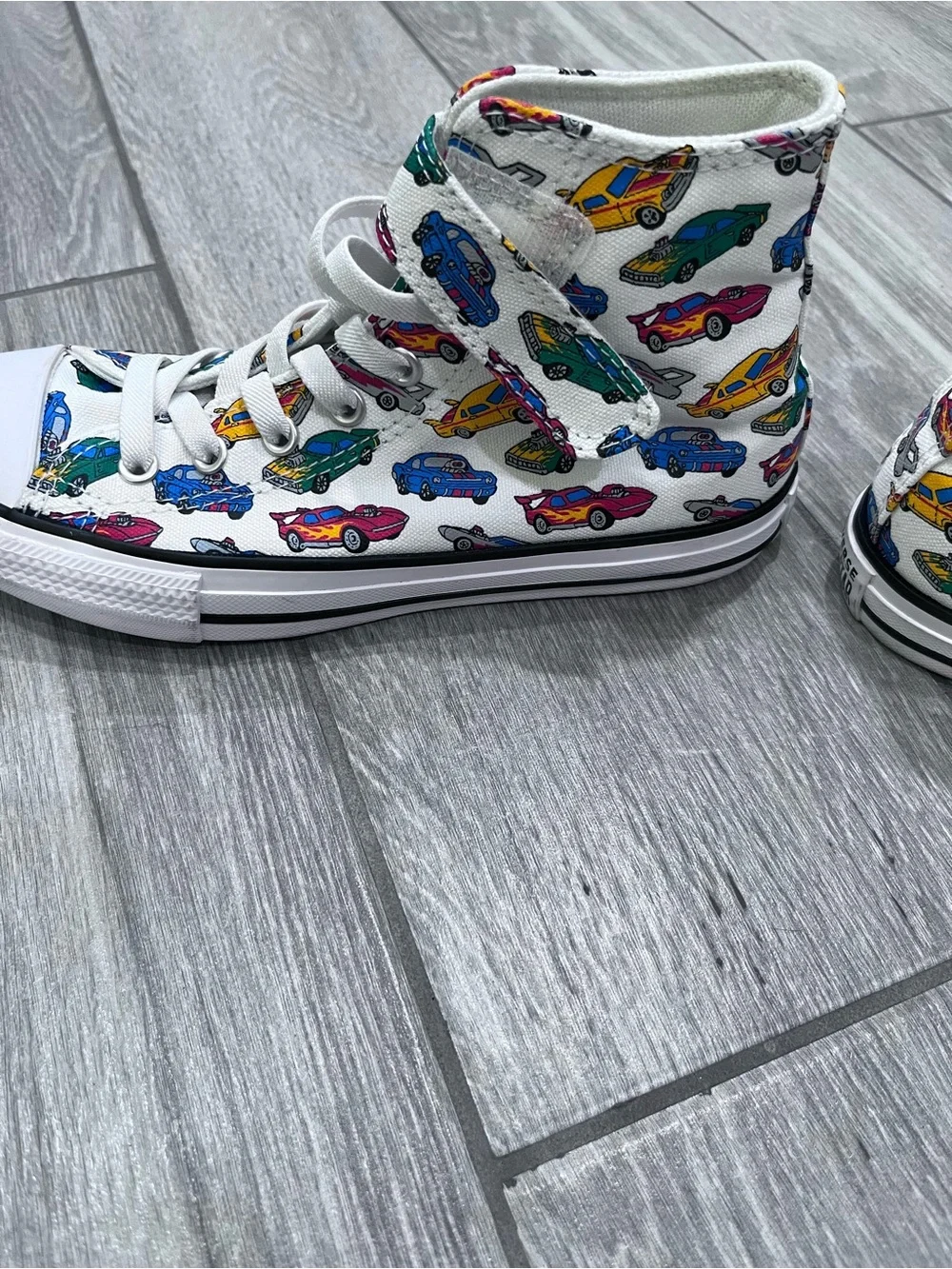 Converse Kids White/Yellow/Red Floral High Top Sneakers